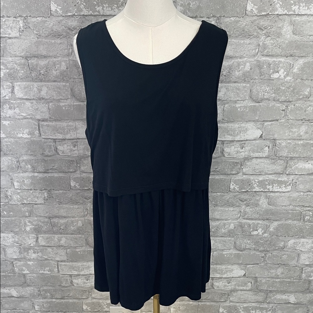 Bearsland Black Layered Nursing Tank Top